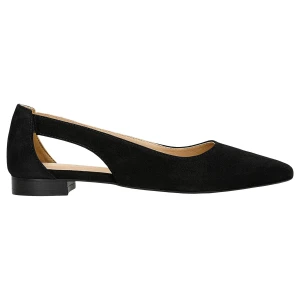 Czarne czółenka damskie z wycieciami i noskiem w szpic 44036-61 Wojas