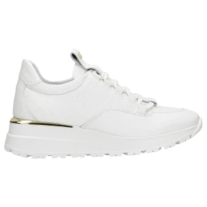 Białe sneakersy damskie ze złotymi elementami 46289-59 Wojas