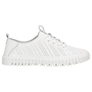 Białe trampki damskie z perforowanej skóry licowej 46267-50 Wojas