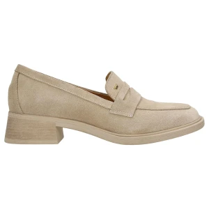 Beżowe mokasyny na niskim obcasie 46296-64 Wojas