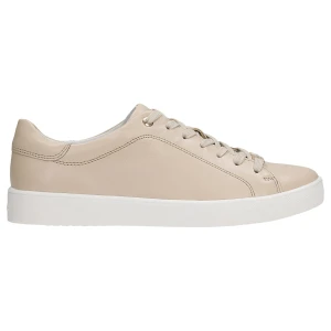 Beżowe skórzane trampki damskie na białej podeszwie 46385-54 Wojas