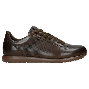 Brązowe sneakersy damskie ze skóry licowej 46411-52 Wojas
