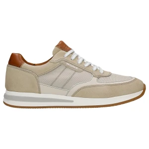 Beżowe męskie sneakersy z brązowymi wstawkami 10298-84 Wojas