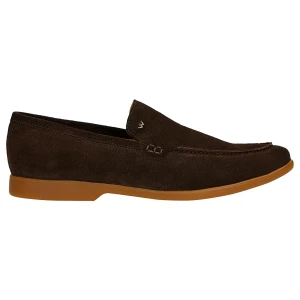 Brązowe loafersy męskie z dwoiny welurowej 10257-62 Wojas