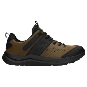 Ciemnobrązowe skórzane trekkingi męskie z czarnymi wstawkami 10261-82 Wojas