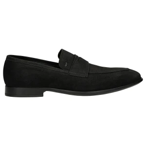 Czarne loafersy męskie z nubuku 10196-21 Wojas