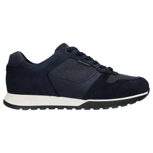 Granatowe sneakersy męskie z łączonych skór 10243-86 Wojas