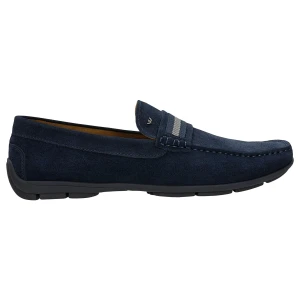 Granatowe mokasyny męskie z dwoiny welurowej 10146-66 Wojas