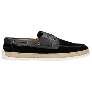 Czarne półbuty męskie z łączonych skór 10259-71 Wojas