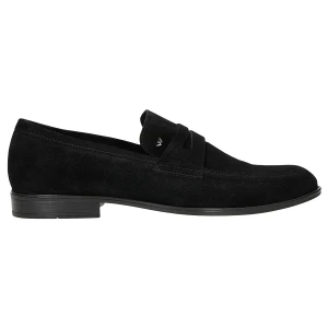 Czarne mokasyny męskie penny loafers 10294-61 Wojas