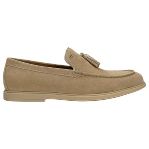 Beżowe mokasyny męskie z fredzlem 10310-64 Wojas