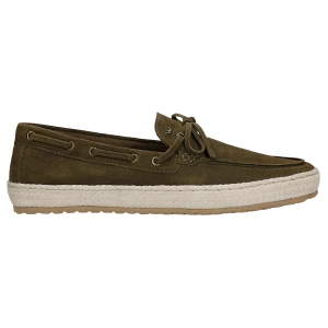 Ciemnozielone espadryle męskie typu boat shoes 10312-67 Wojas