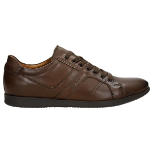 Brązowe skórzane sneakersy męskie 8075-53 Wojas