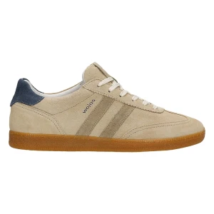 Beżowe trampki męskie z dwoiny welurowej 10304-64 Wojas