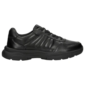 Czarne sneakersy męskie ze skóry licowej 10268-51 Wojas