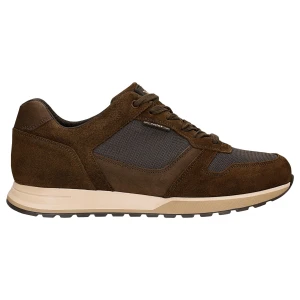 Ciemnobrązowe sneakersy męskie z łączonych materialow 10243-82 Wojas