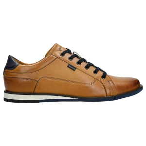 Brązowe sneakersy męskie z granatowymi wstawkami 10330-53 Wojas