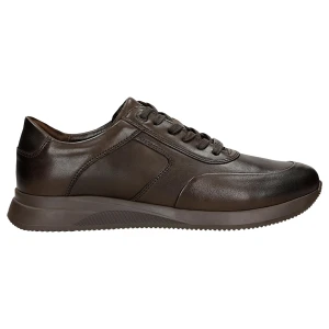 Ciemnobrązowe sneakersy męskie skórzane 10324-52 Wojas