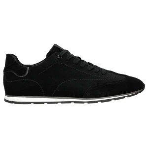 Czarne sneakersy męskie z dwoiny welurowej 10300-61 Wojas