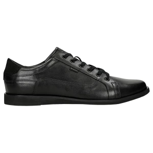 Czarne skórzane sneakersy męskie 10330-71 Wojas