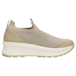 Beżowe wsuwane sneakersy relaks z krysztalkami r 46177-14