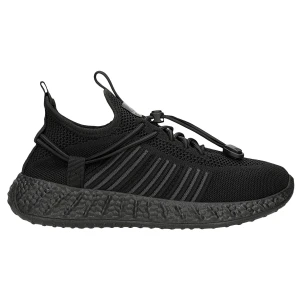 Relaks czarne sneakersy siateczkowe na czarnej podeszwie r 46166-80