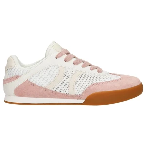 Różowo beżowe sneakersy damskie relaks z przewiewnym panelem mesh r 46185-88