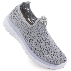 Półbuty sportowe damskie ażurowe slip on szare Artiker 56C1016