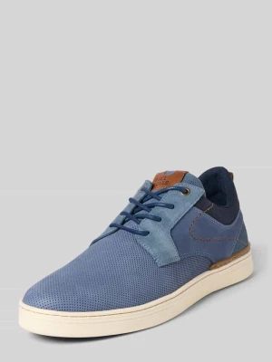 Półbuty sznurowane z miksu skóry z tłoczeniem logo Bullboxer