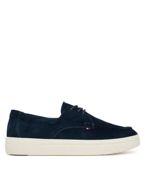 Półbuty Tommy Hilfiger Casual Suede Stitch Toe Hybrid FM0FM05707 Granatowy