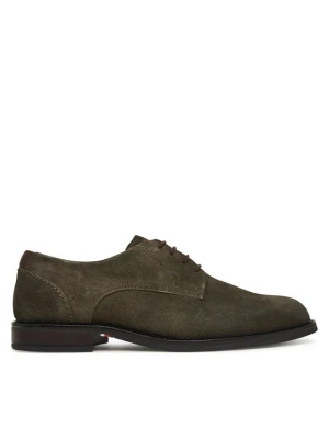 Półbuty Tommy Hilfiger Corporate Dressy Suede Shoe FM0FM05969 Zielony