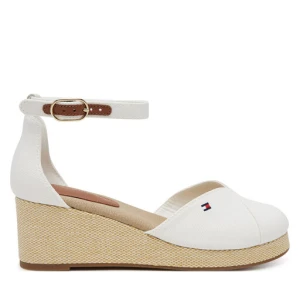 Półbuty Tommy Hilfiger Flag Closed Toe Mid Wedge Espad FW0FW08657 Biały