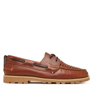 Półbuty Tommy Hilfiger Hilfiger Braided Lth Boat Shoe FM0FM05892 Brązowy