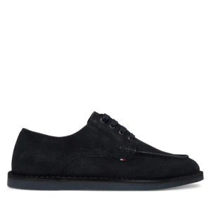 Półbuty Tommy Hilfiger Stitchdown Suede Derby FM0FM05841 Granatowy