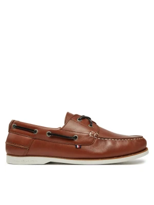 Półbuty Tommy Hilfiger Th Boat Shoe Core Lth FM0FM05569 Brązowy