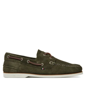 Półbuty Tommy Hilfiger Th Boat Shoe Core Suede FM0FM05387 Zielony