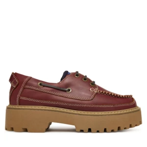 Półbuty Tommy Jeans Archive '01 Boat Shoe Leather EN0EN03003 Bordowy