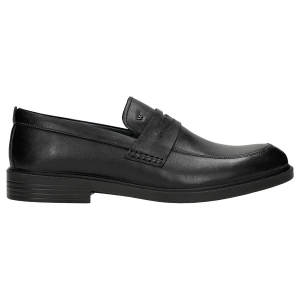 Czarne mokasyny męskie skórzane 10231-51 Wojas