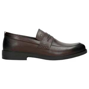 Brązowe skórzane mokasyny męskie 10231-52 Wojas