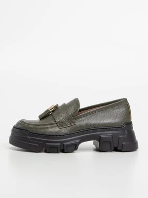 Półbuty wsuwane Pollini khaki