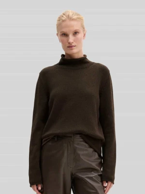 Sweter z golfem o kroju regular fit z czystej bawełny Marc O'Polo Ciemnobrązowy
