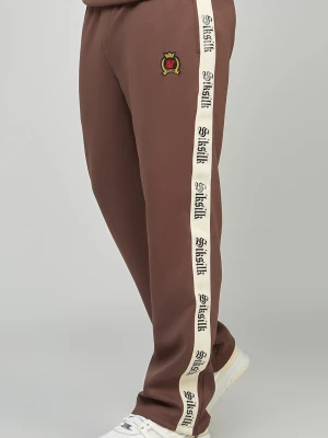 Poliestrowe joggery męskie z otwartym mankietem i gotycką taśmą po bokach SikSilk