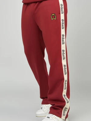 Poliestrowe joggery męskie z otwartym mankietem i gotycką taśmą po bokach SikSilk