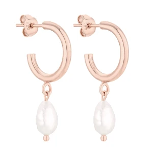 Półkola M z różowego złota z naturalnymi perłami SOTHO