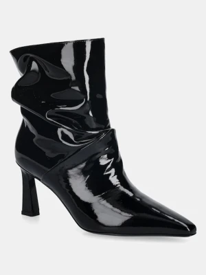 Pollini botki damskie kolor czarny na szpilce SA21267M0NTT0000