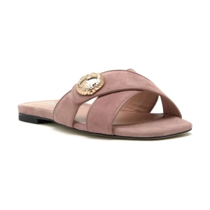 Pollini Skórzane klapki