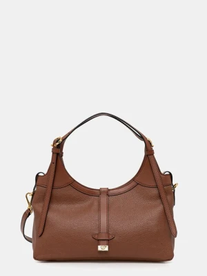 Pollini torebka skórzana kolor brązowy PC4401PP0N QA1