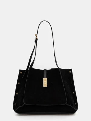 Pollini torebka skórzana kolor czarny PC4416PP0N QI1