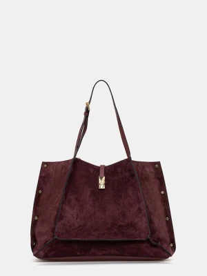 Pollini torebka zamszowa kolor bordowy PC4415PP0N QI1