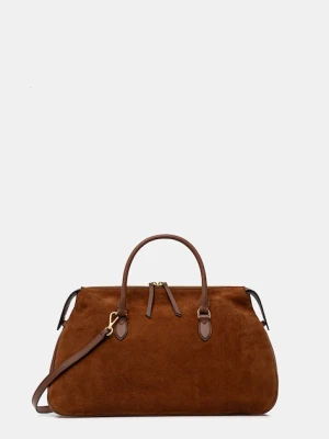 Pollini torebka zamszowa kolor brązowy PC4406PP0N QD1